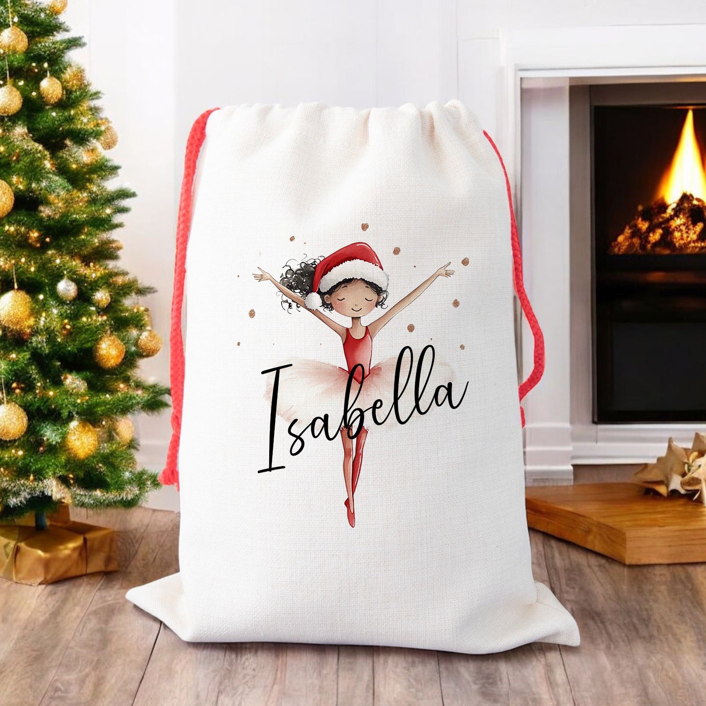 Personalised Santa Sack, Gift Sack for Kids or Adults, Ballerina