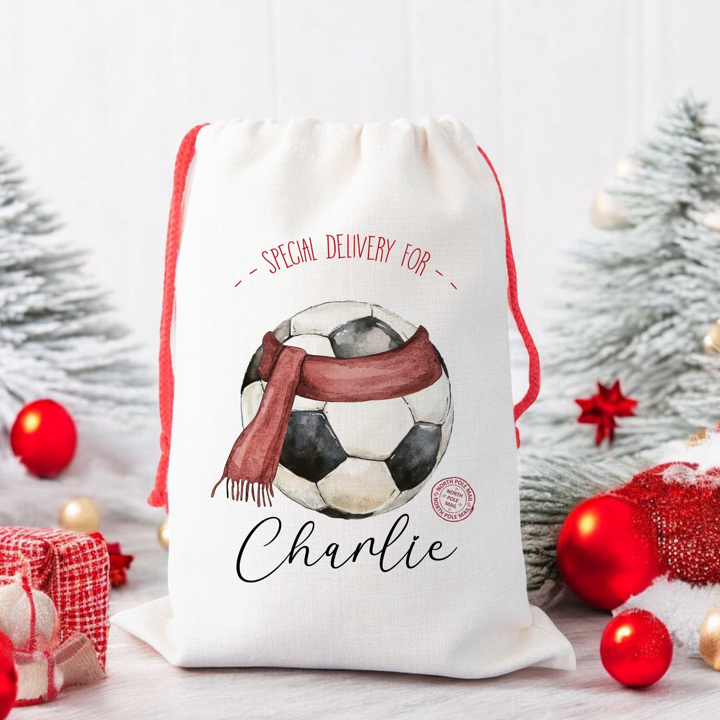 Personalised Santa Sack, Gift Sack for Kids or Adults, Football