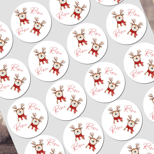 Stickers with reindeer design on a white background