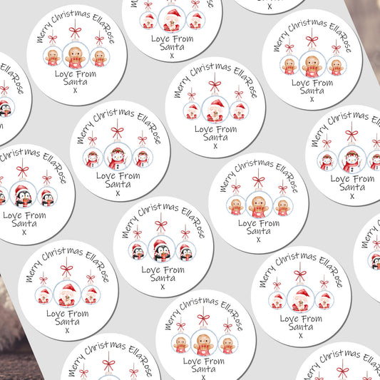 Personalised Children's Christmas Stickers for Gift Wrapping