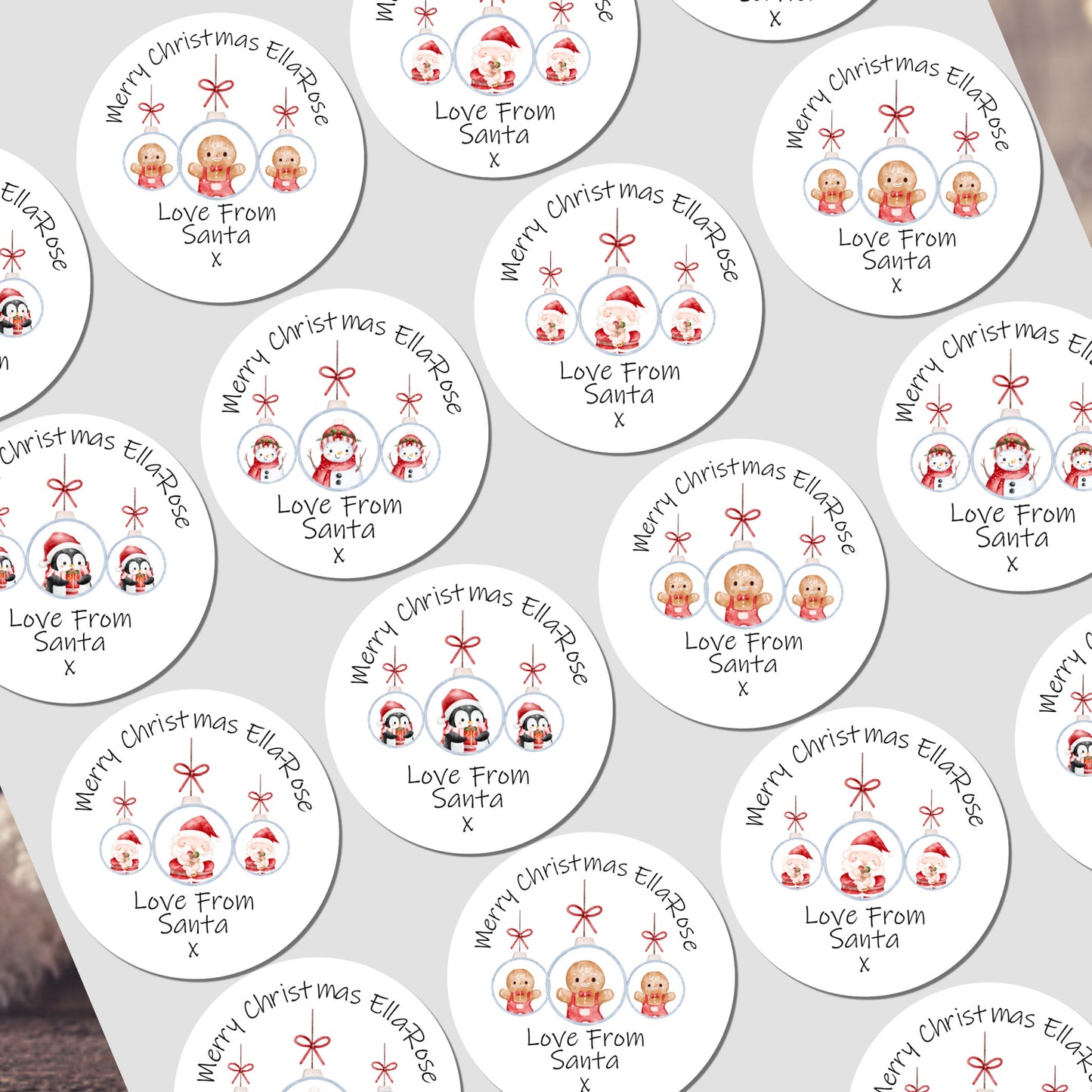 Personalised Children's Christmas Stickers for Gift Wrapping