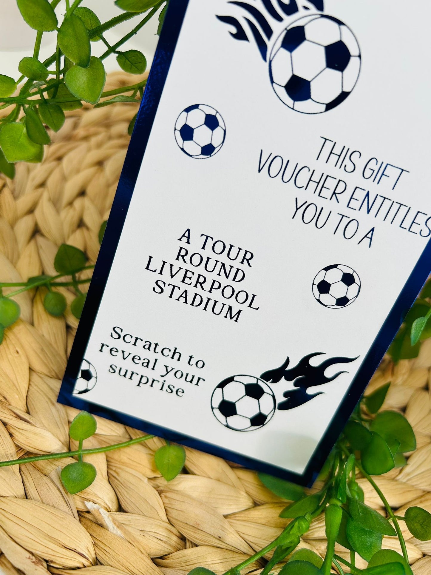 Personalised Foil Christmas Card, Surprise Reveal Scratch Off Ticket, Football