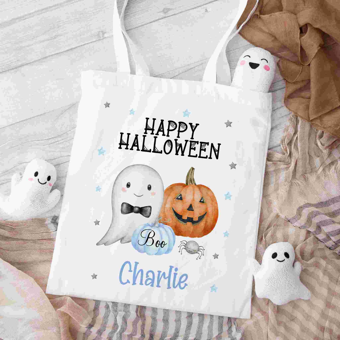 Personalised Children's Halloween Trick or Treat Bag – Customised Candy Tote for Spooky Fun