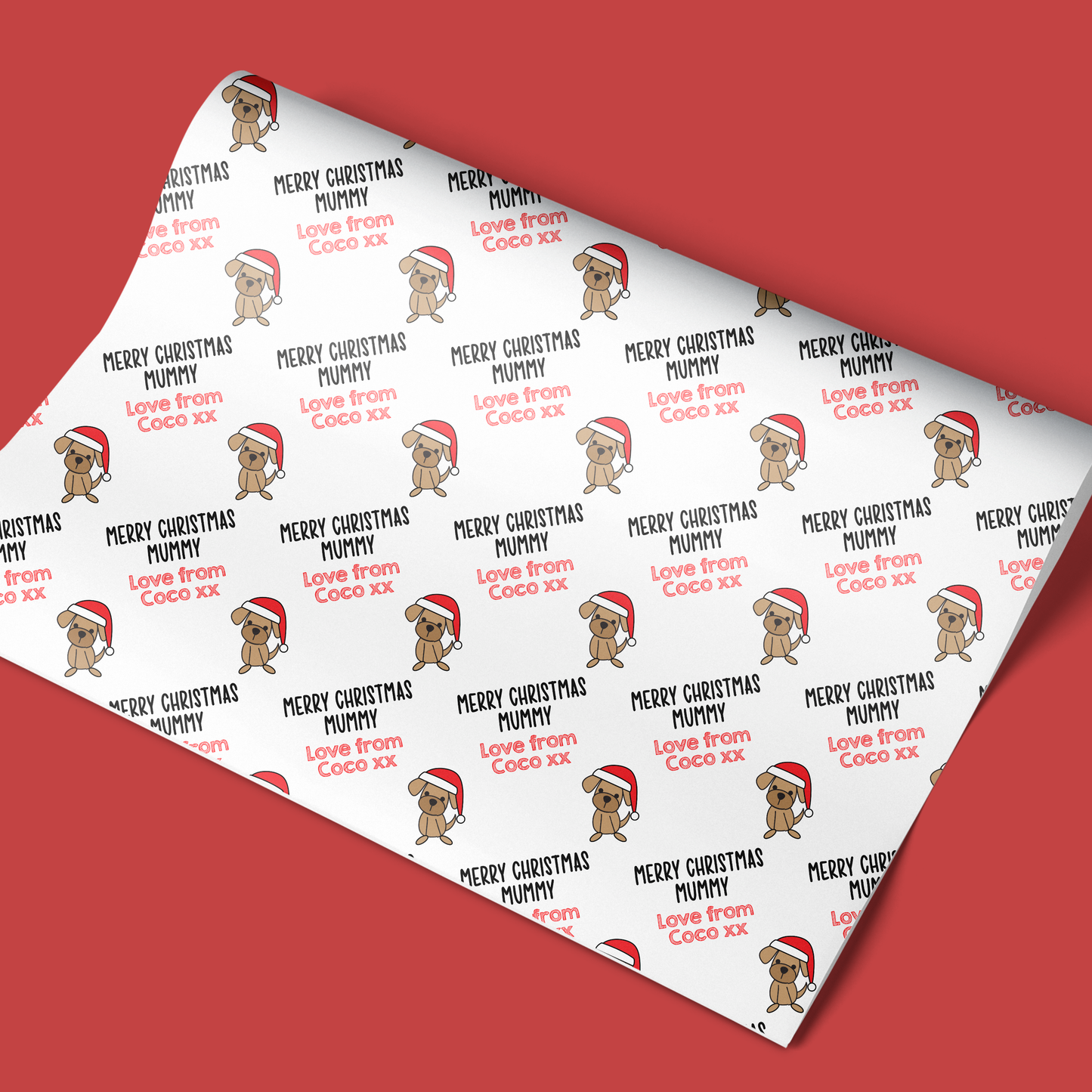 Personalised Christmas Wrapping Paper From Dog