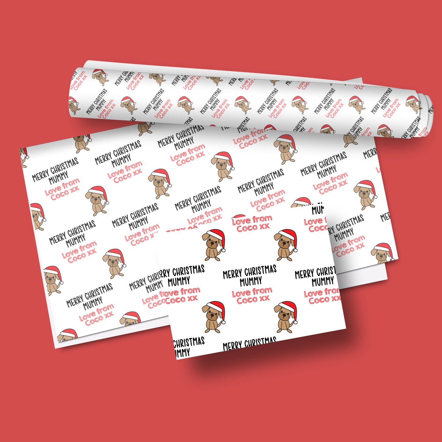 Personalised Christmas Wrapping Paper From Dog