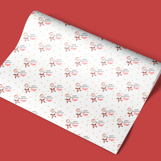 Personalised Christmas Wrapping Paper Santa Claus