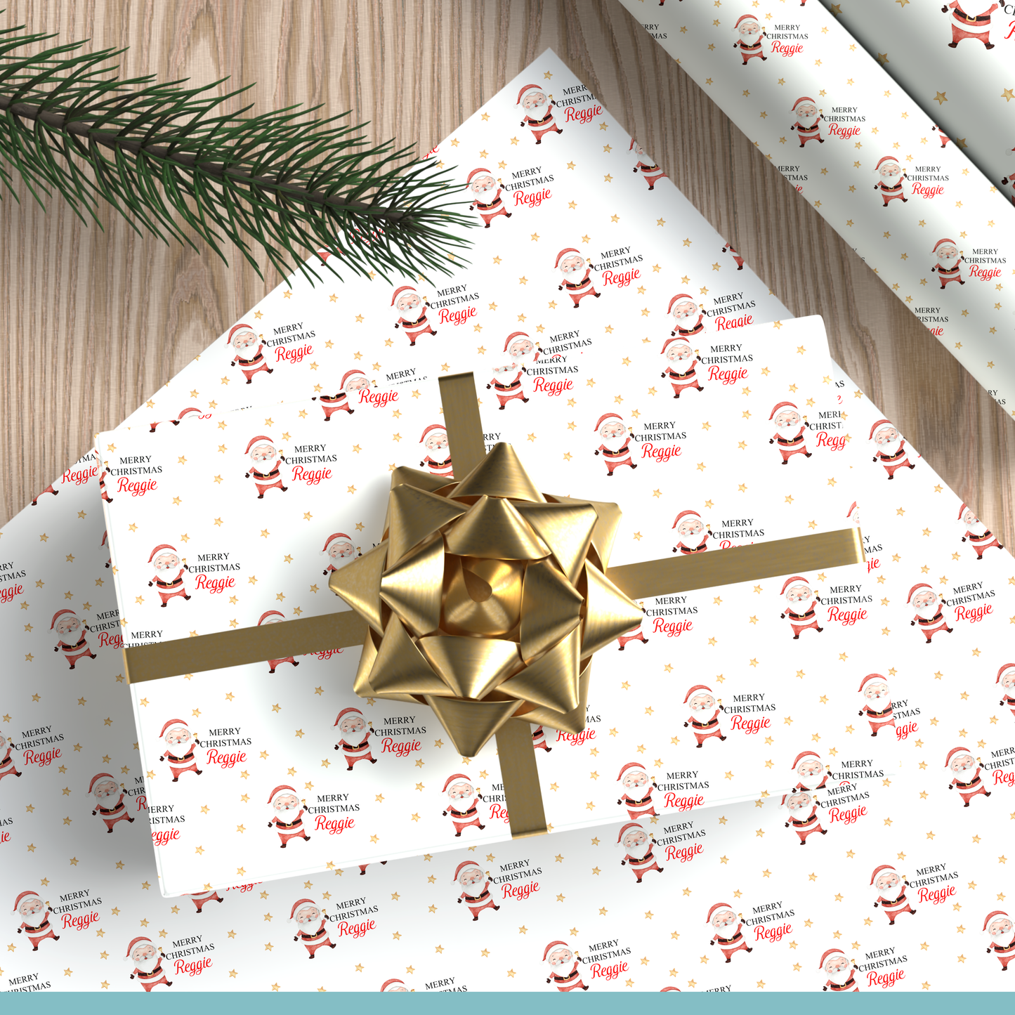 Personalised Christmas Wrapping Paper Santa Claus