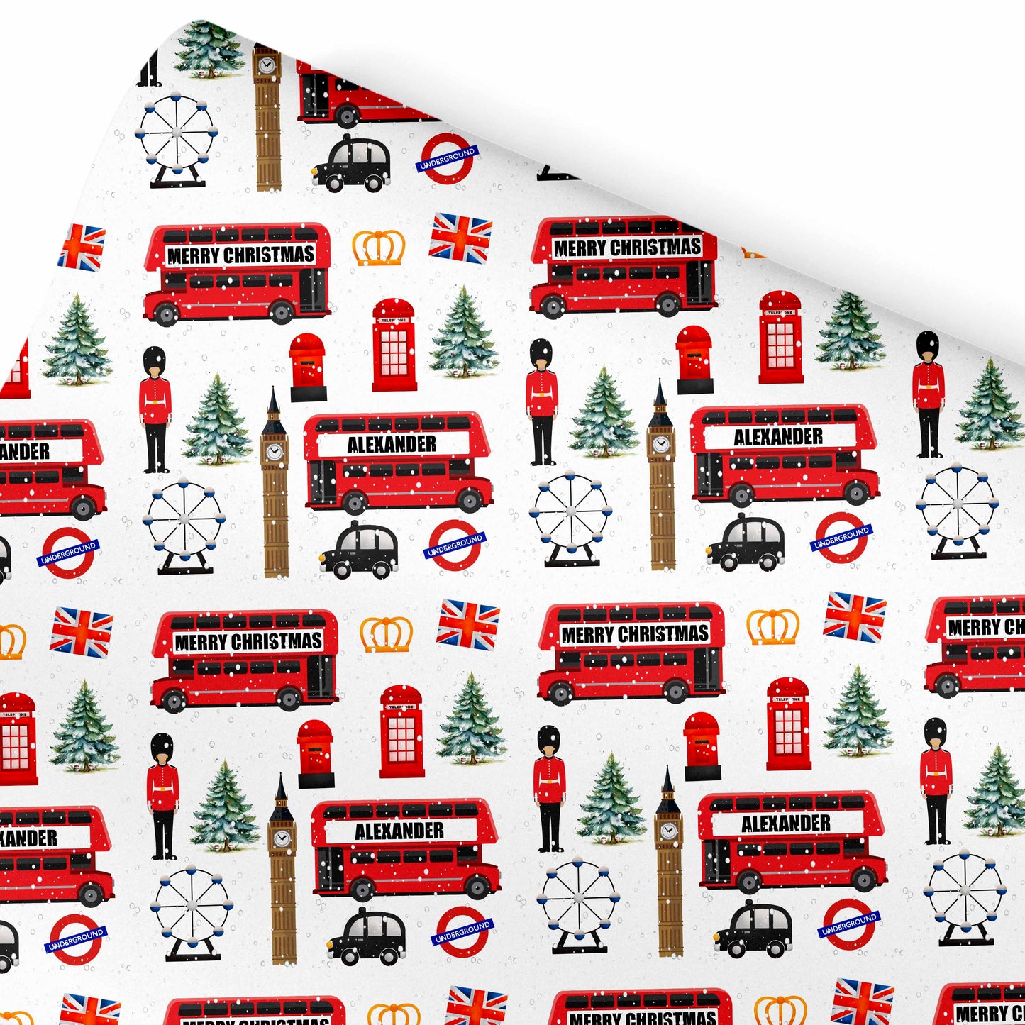 London Bus Christmas Wrapping Paper