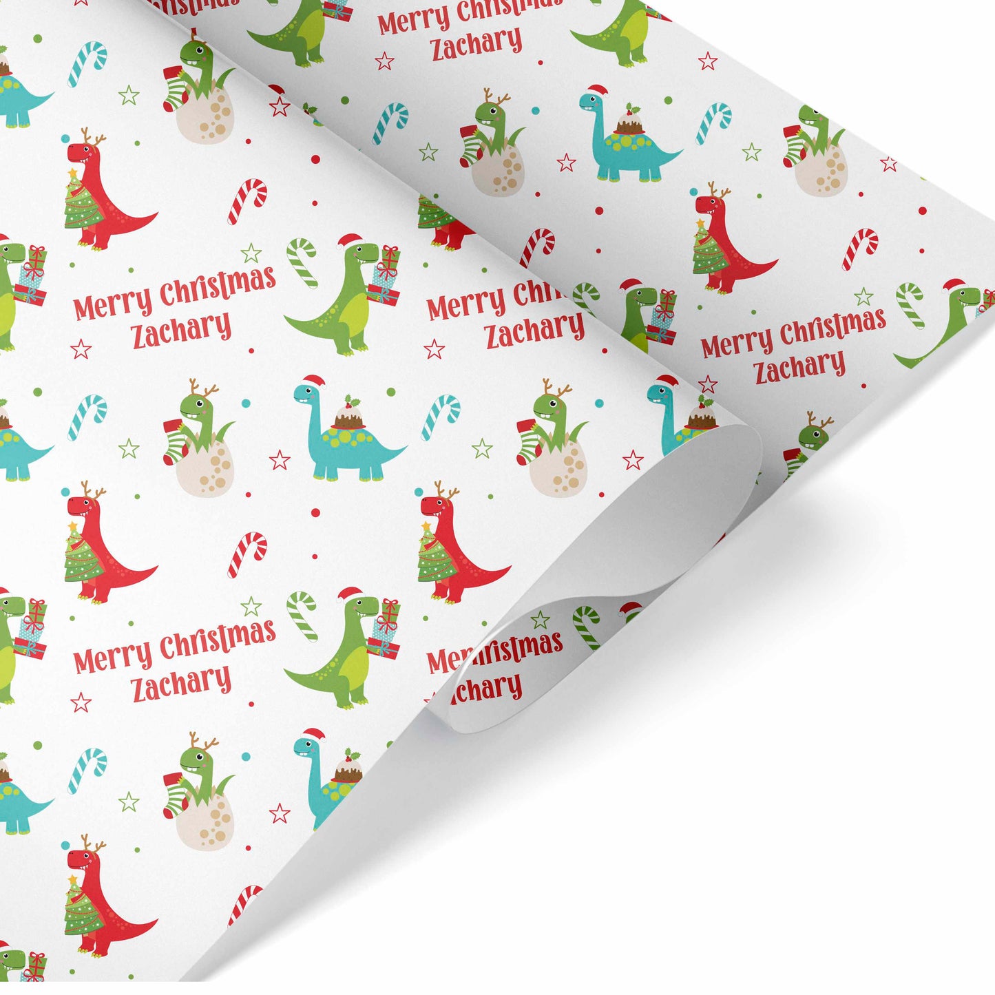 Festive Dinosaur Wrapping Paper