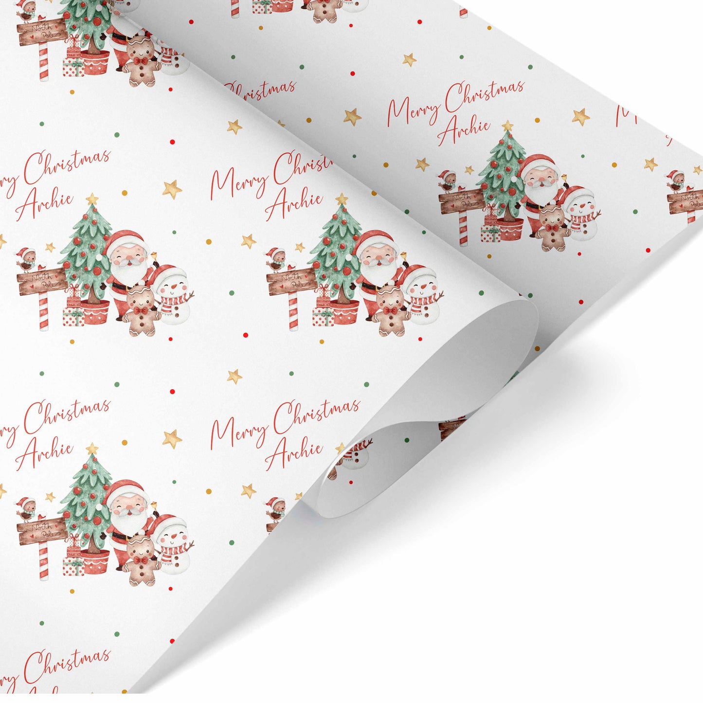 Christmas Wrapping Paper Gift Wrap For Children Santa Claus & Friends