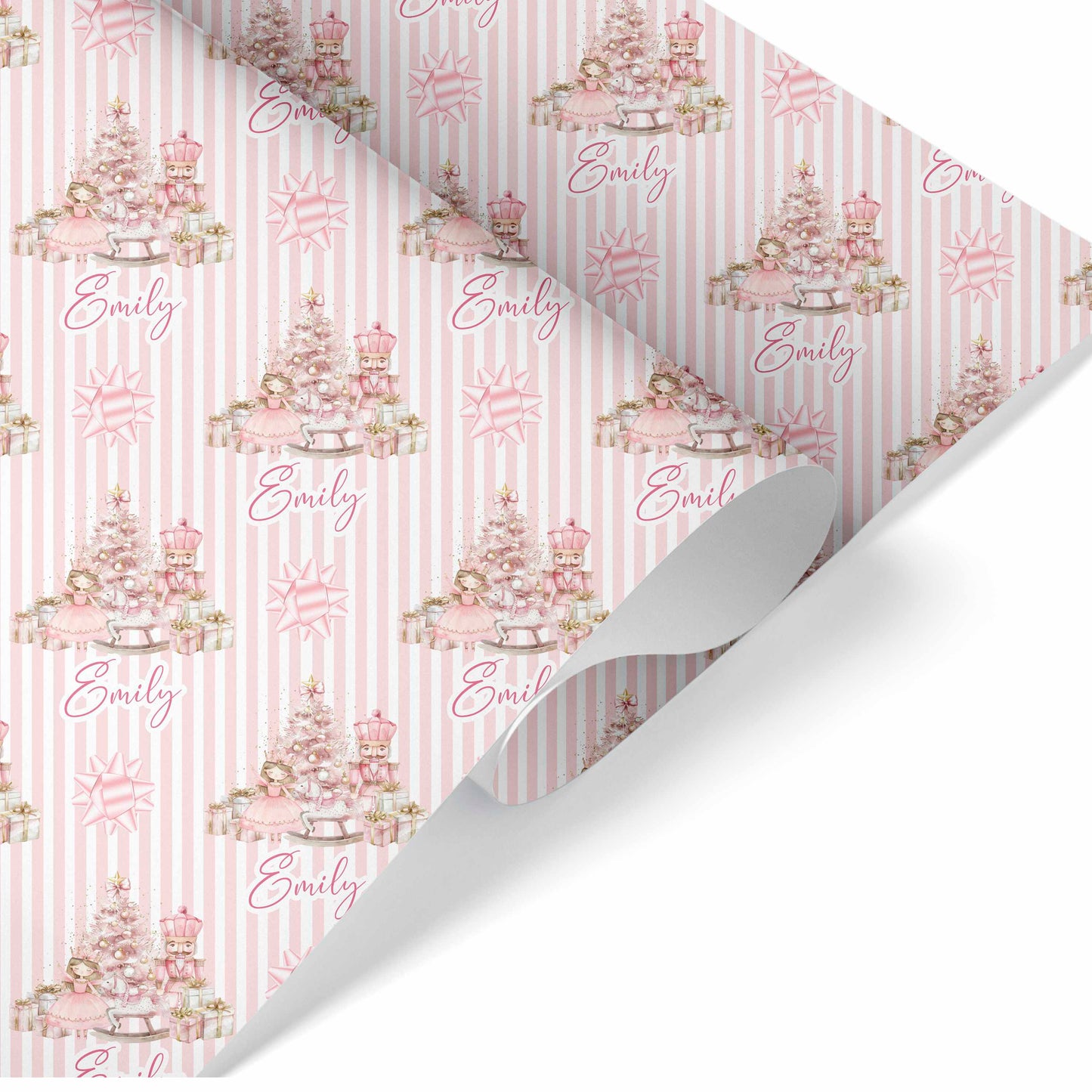 Christmas Wrapping Paper Gift Wrap For Children Pink Fairy & Nutcracker