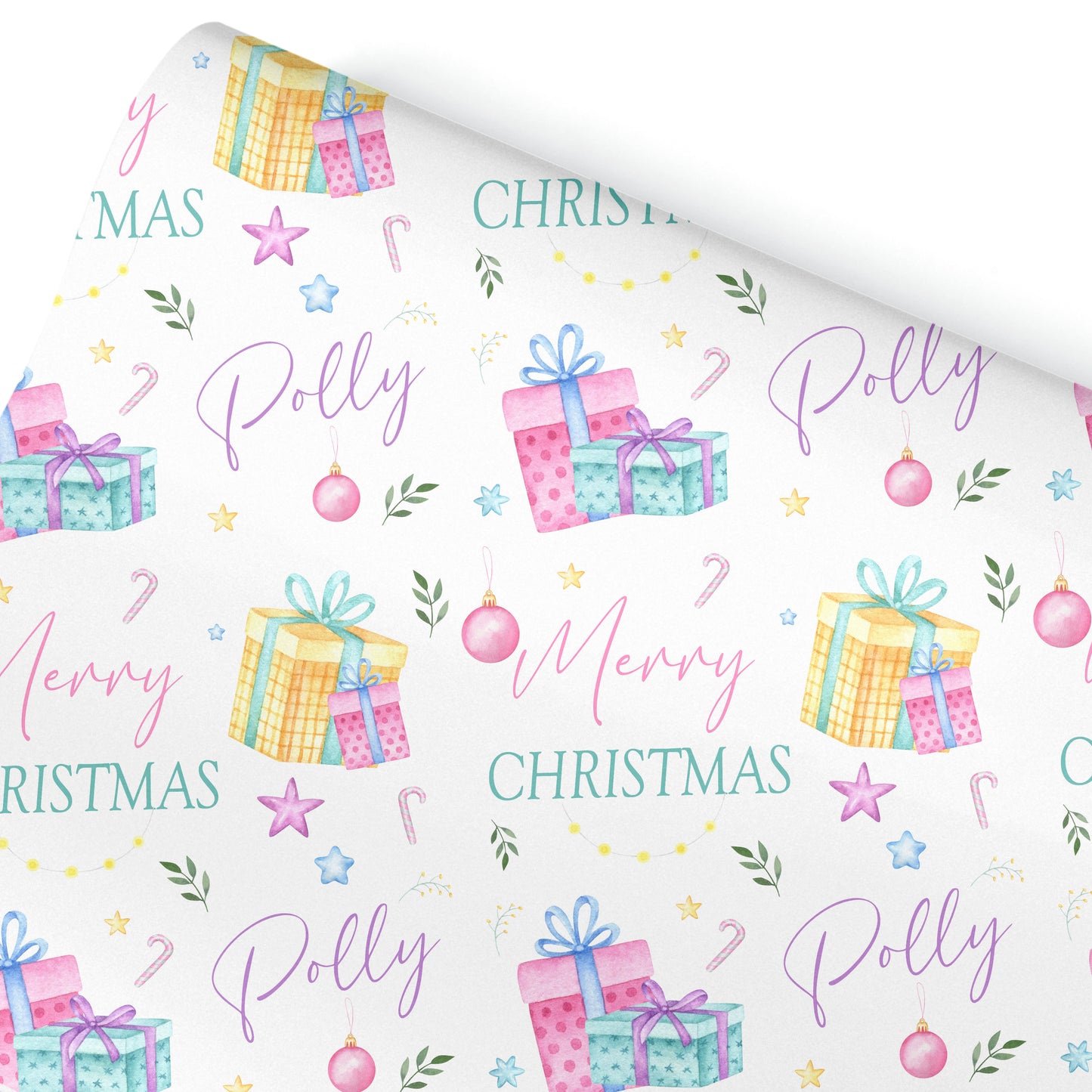 Christmas Gift Wrapping Paper – Personalied Gift Wrap Roll, Watercolour Parcels