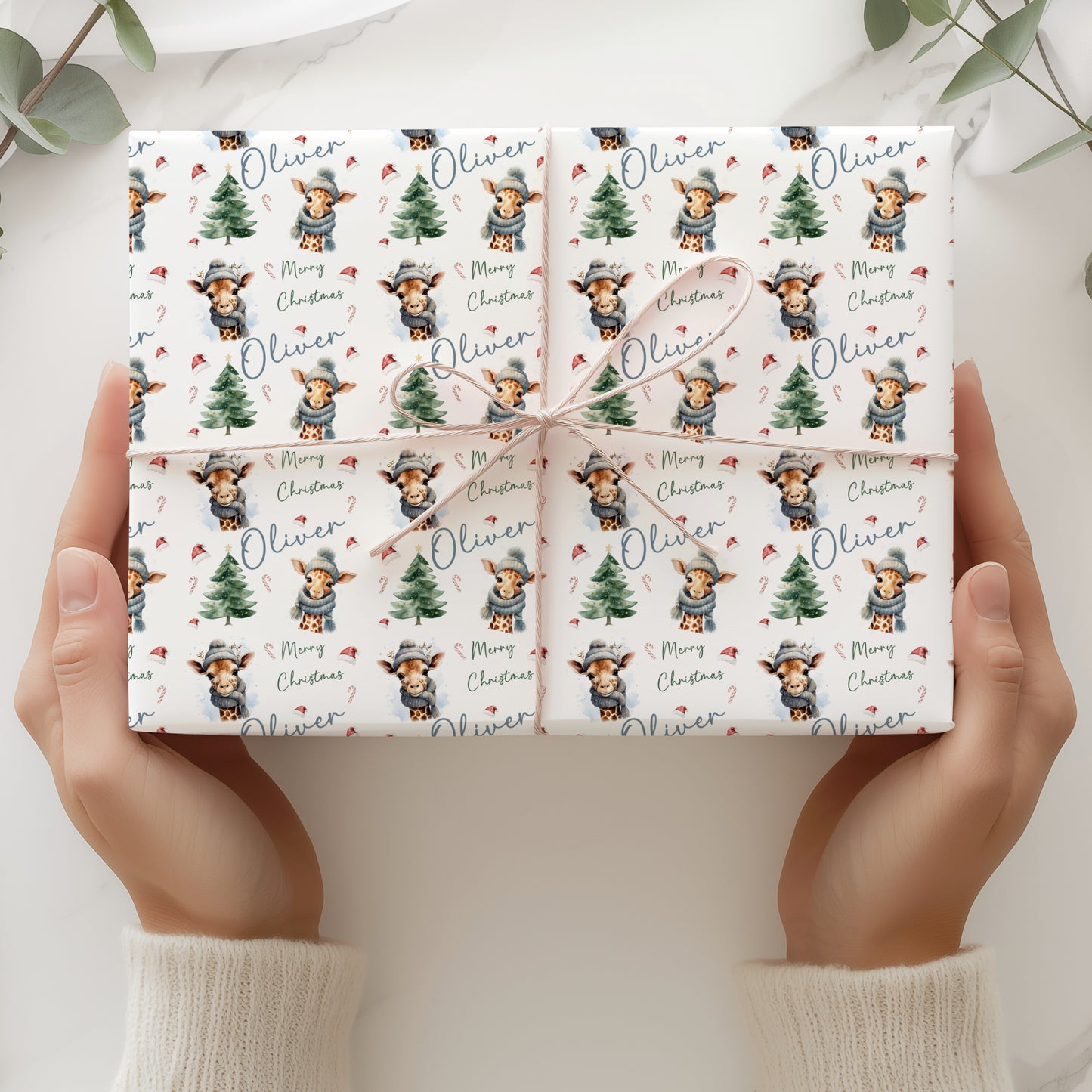 Christmas Gift Wrapping Paper – Personalied Gift Wrap Roll, Giraffe