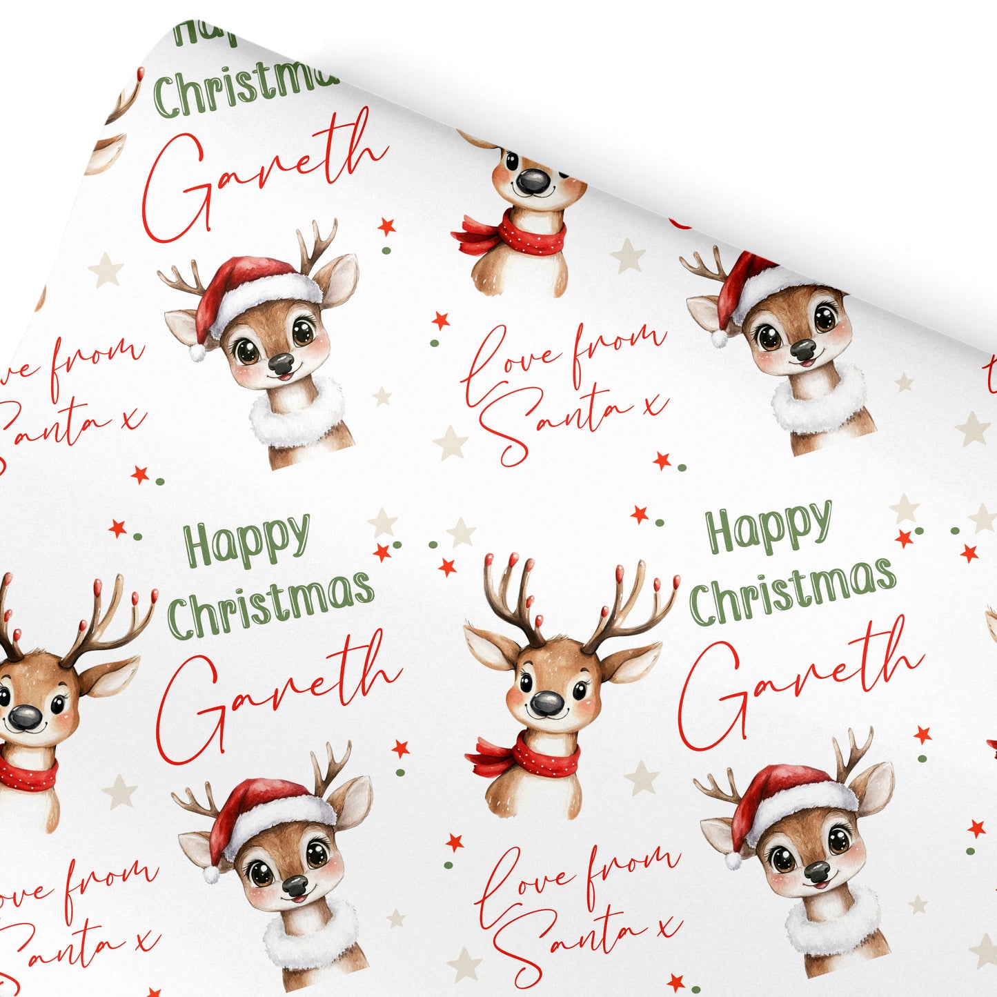 Christmas Gift Wrapping Paper – Personalised Gift Wrap Roll Animal Reindeers