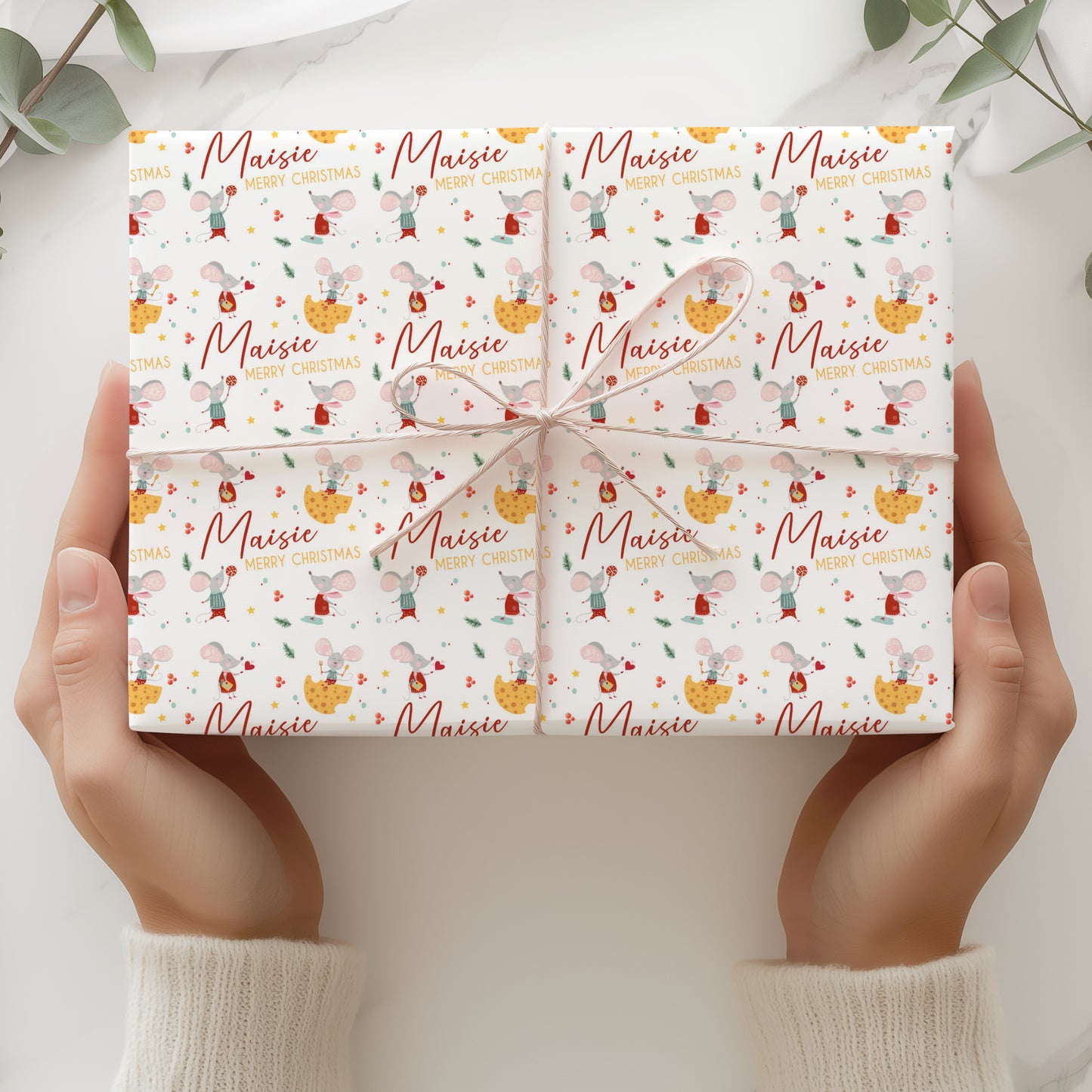Christmas Gift Wrapping Paper – Personalised Gift Wrap Roll - Mouse Party