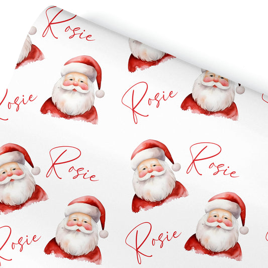 Christmas Gift Wrapping Paper – Personalised Gift Wrap Roll - Santa Claus