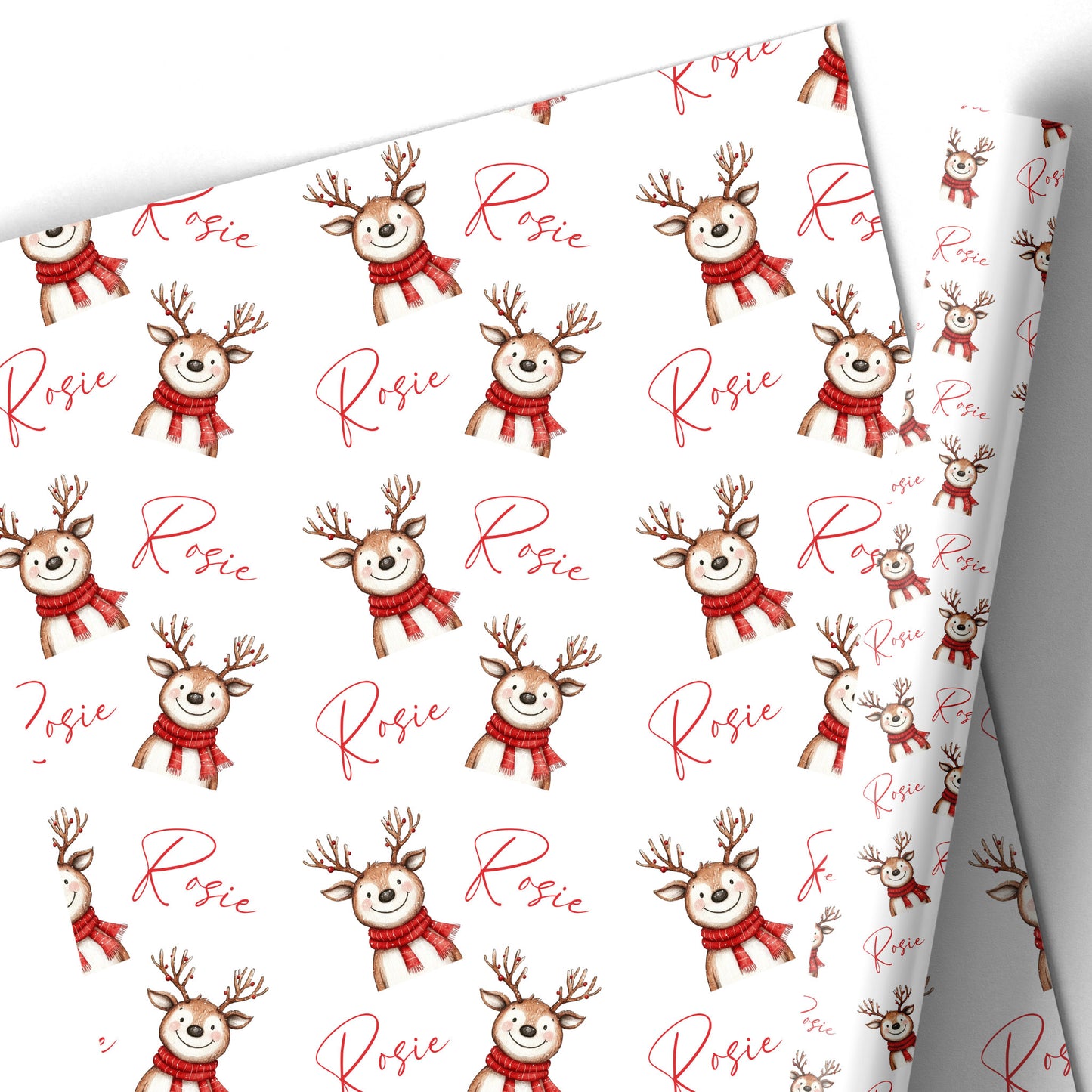 Christmas Gift Wrapping Paper – Personalised Gift Wrap Roll - Reindeer