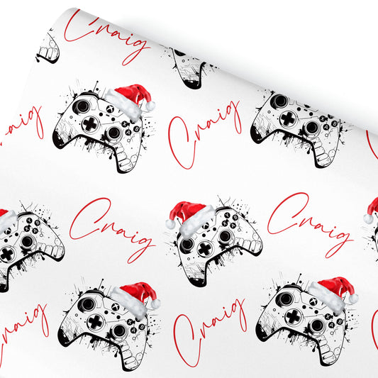 Christmas Gift Wrapping Paper – Personalised Gift Wrap Roll - Gaming