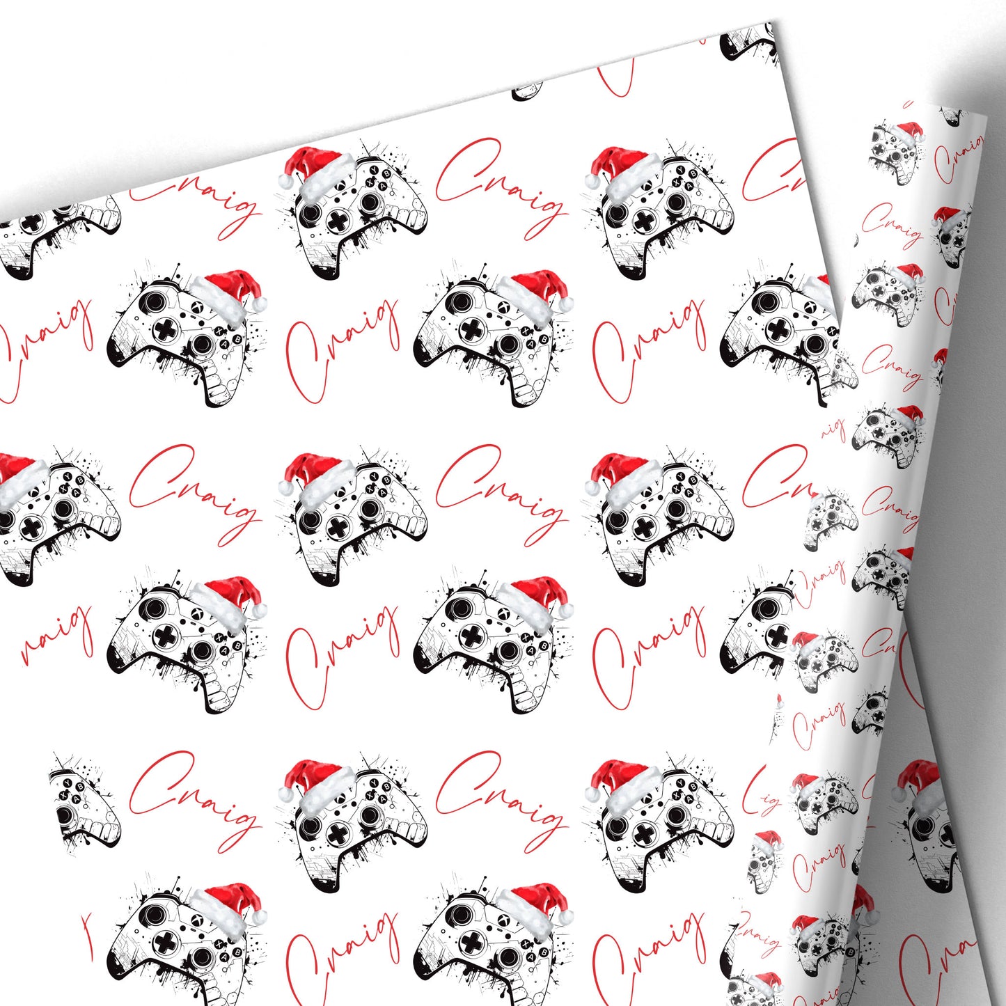 Christmas Gift Wrapping Paper – Personalised Gift Wrap Roll - Gaming