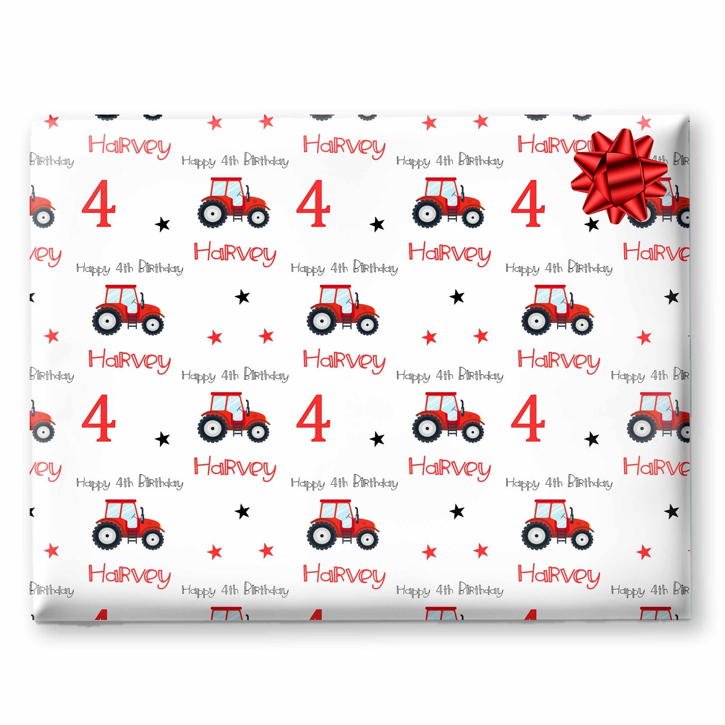 Birthday Wrapping Paper Red Tractor