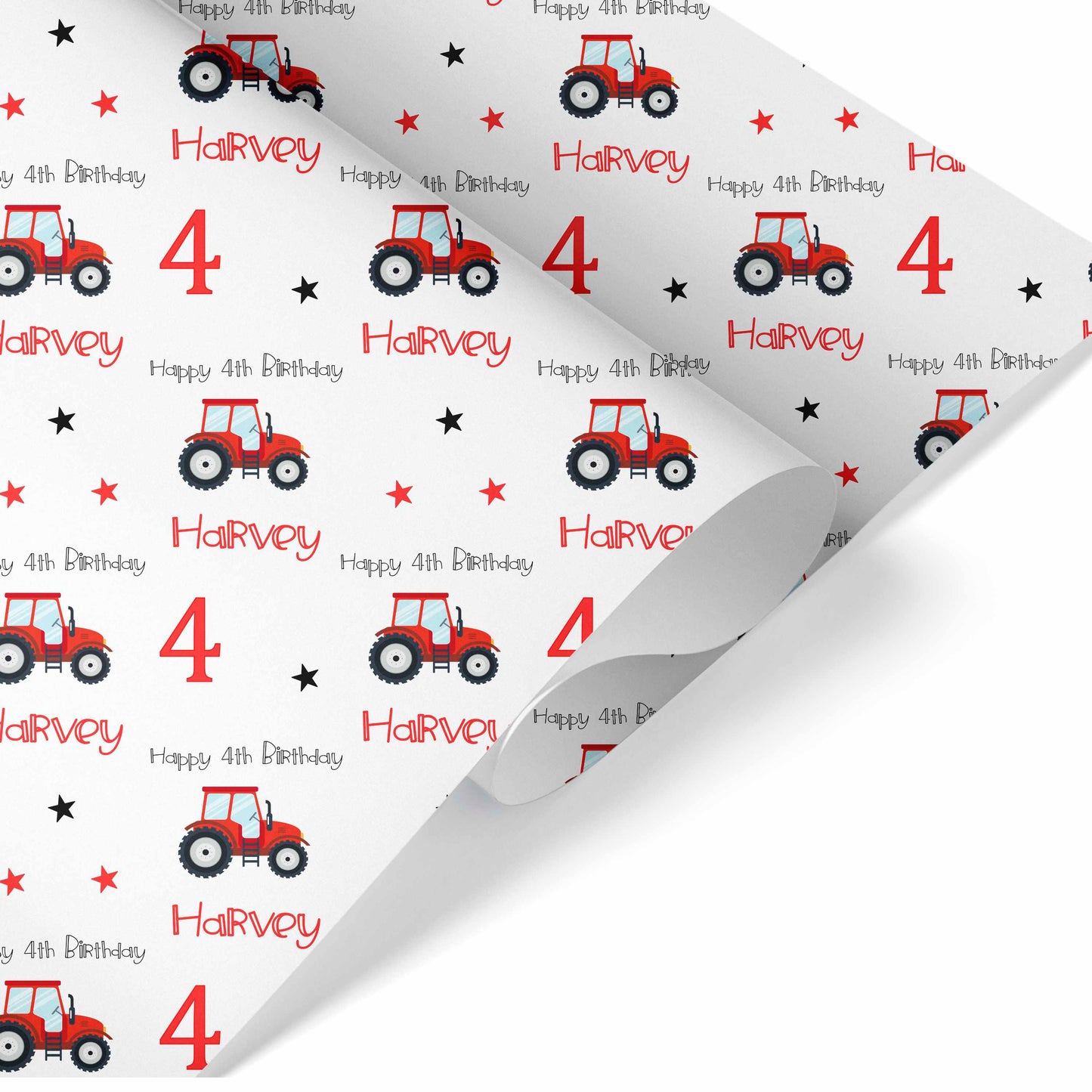 Birthday Wrapping Paper Red Tractor