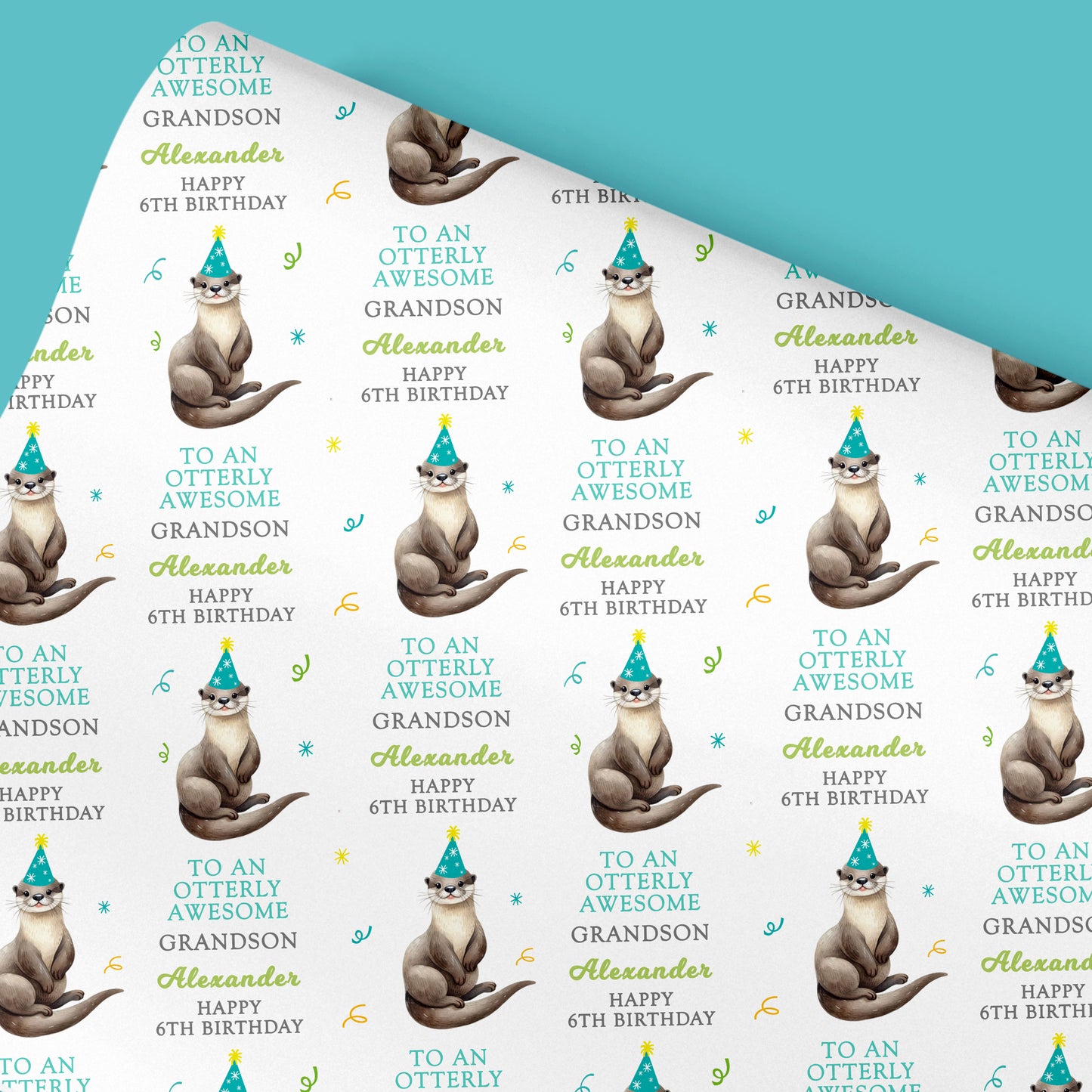 Personalised Birthday Gift Wrap Otterly Awesome