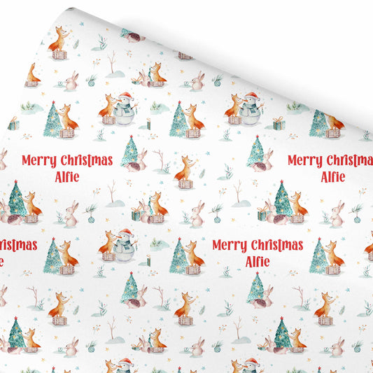 Christmas Wrapping Paper Woodland Animals