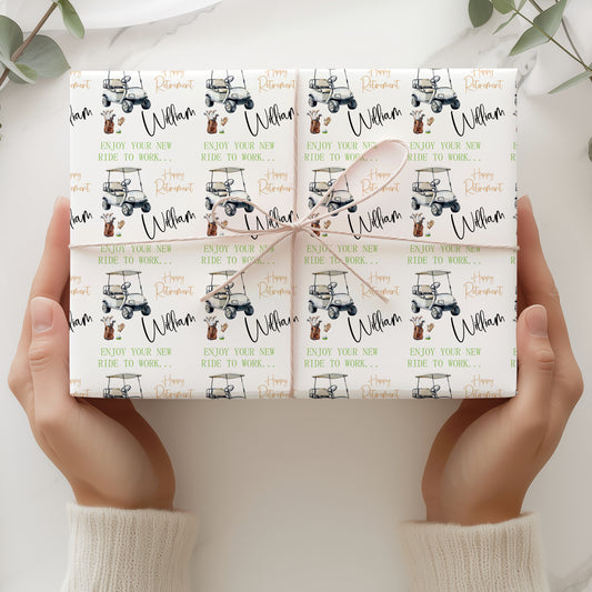 Congratulations on your Retirement Gift Wrapping Paper Funny Golf Theme
