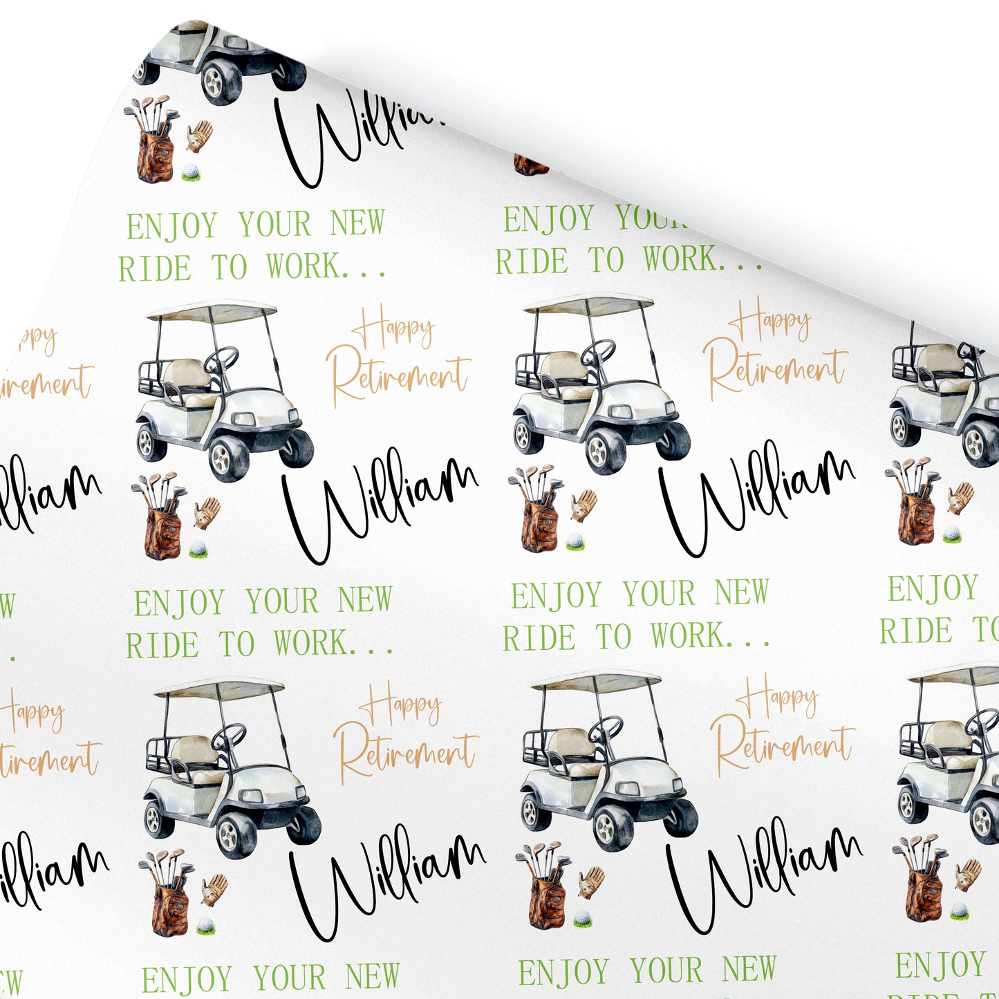 Congratulations on your Retirement Gift Wrapping Paper Funny Golf Theme