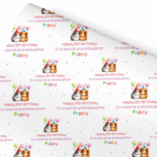 Birthday Wrapping Paper Guinea Pigs