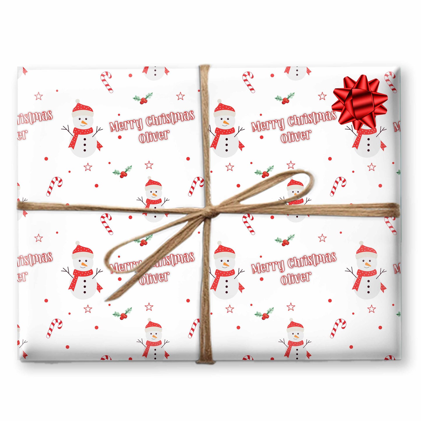 Christmas Wrapping Paper Red Snowman