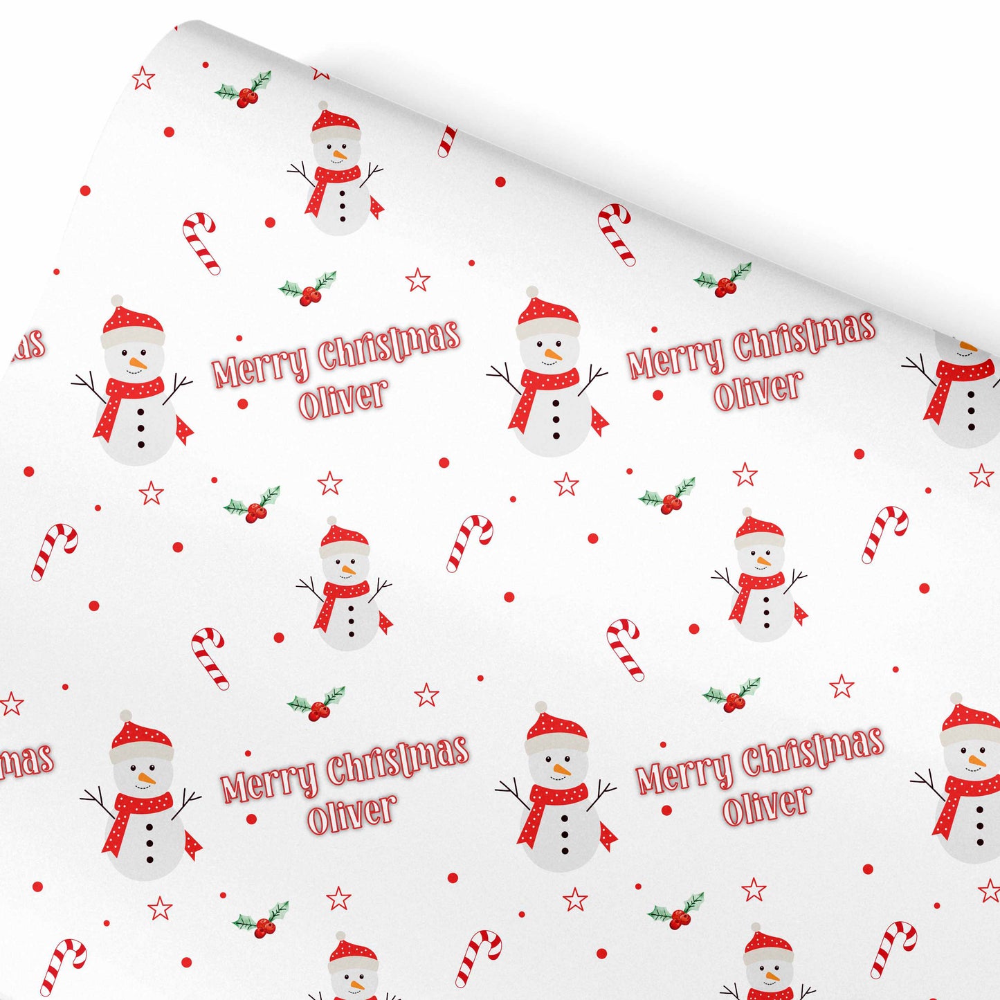 Christmas Wrapping Paper Red Snowman