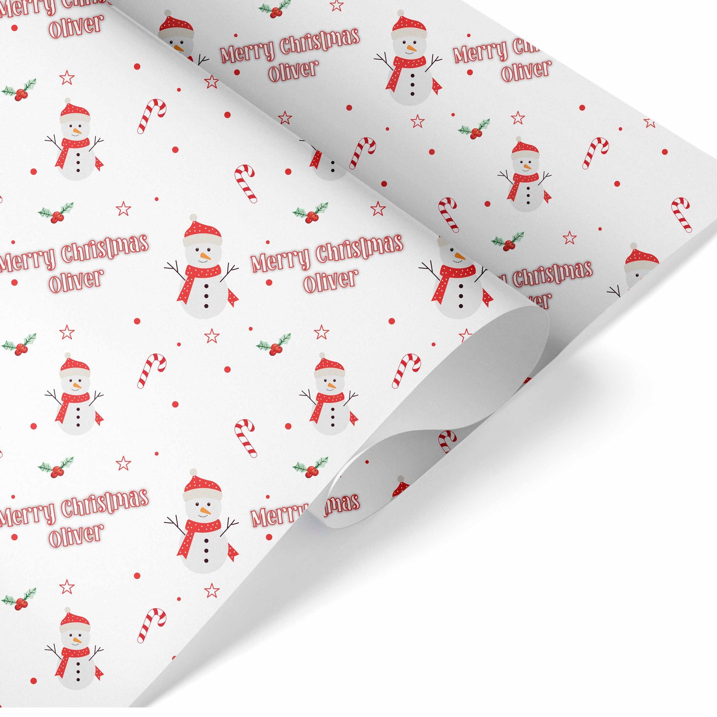 Christmas Wrapping Paper Red Snowman