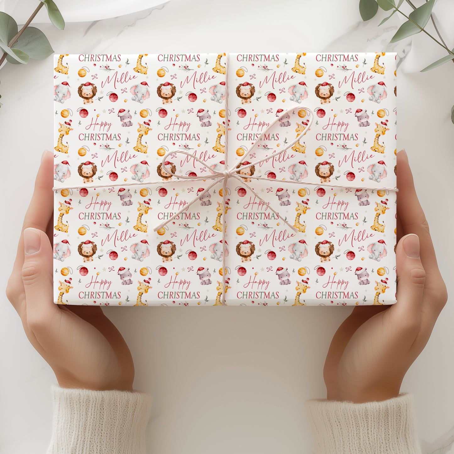 Christmas Gift Wrapping Paper – Personalised Gift Wrap Roll - Jungle Animals