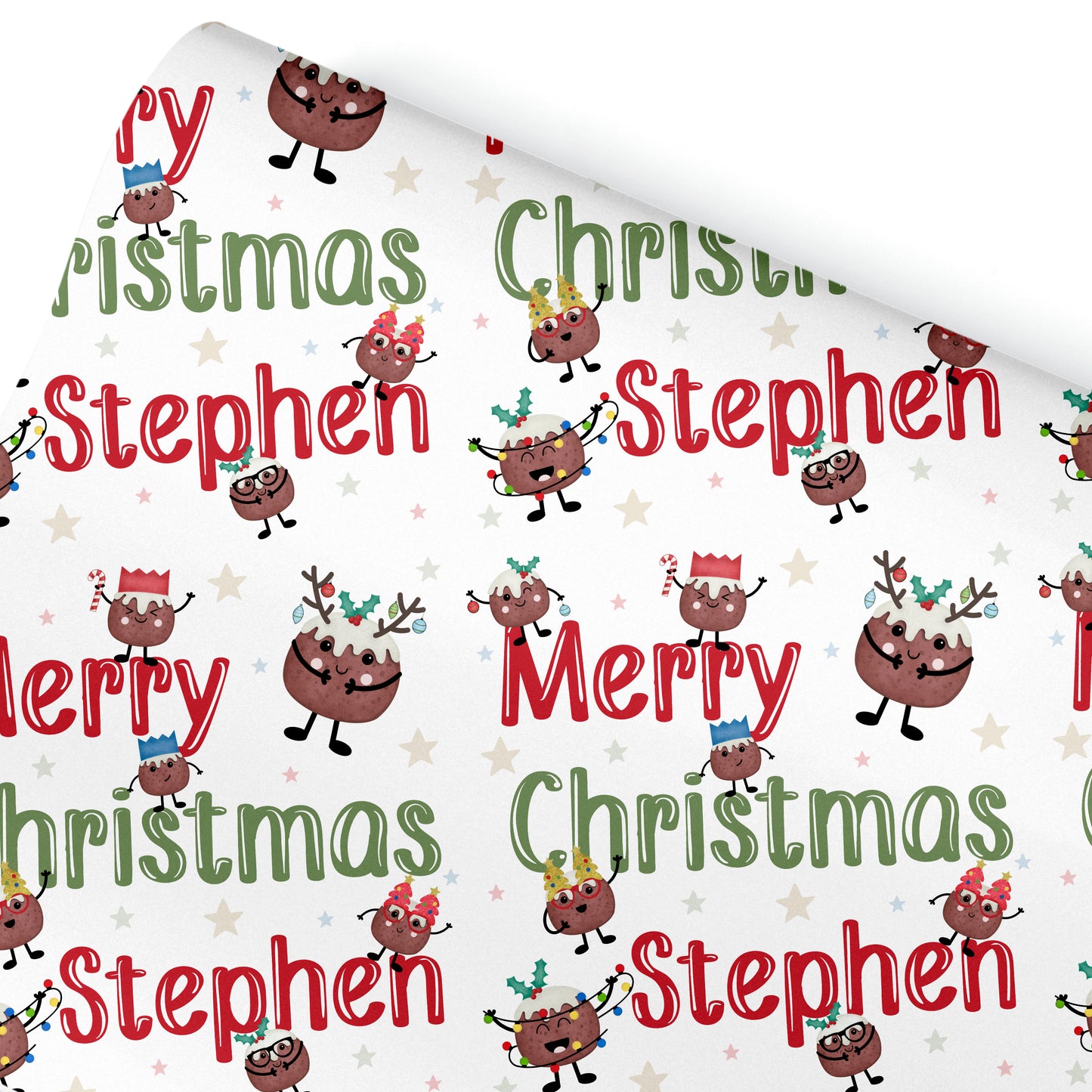 Christmas Gift Wrapping Paper – Personalised Gift Wrap Roll - Christmas Pudding