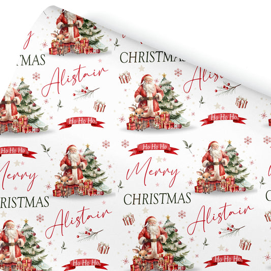 Christmas Gift Wrapping Paper –  Personalised Gift Wrap Roll - Santa