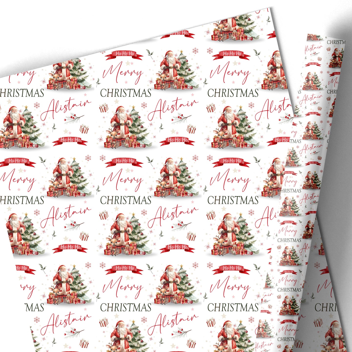 Christmas Gift Wrapping Paper – Personalised Gift Wrap Roll - Santa