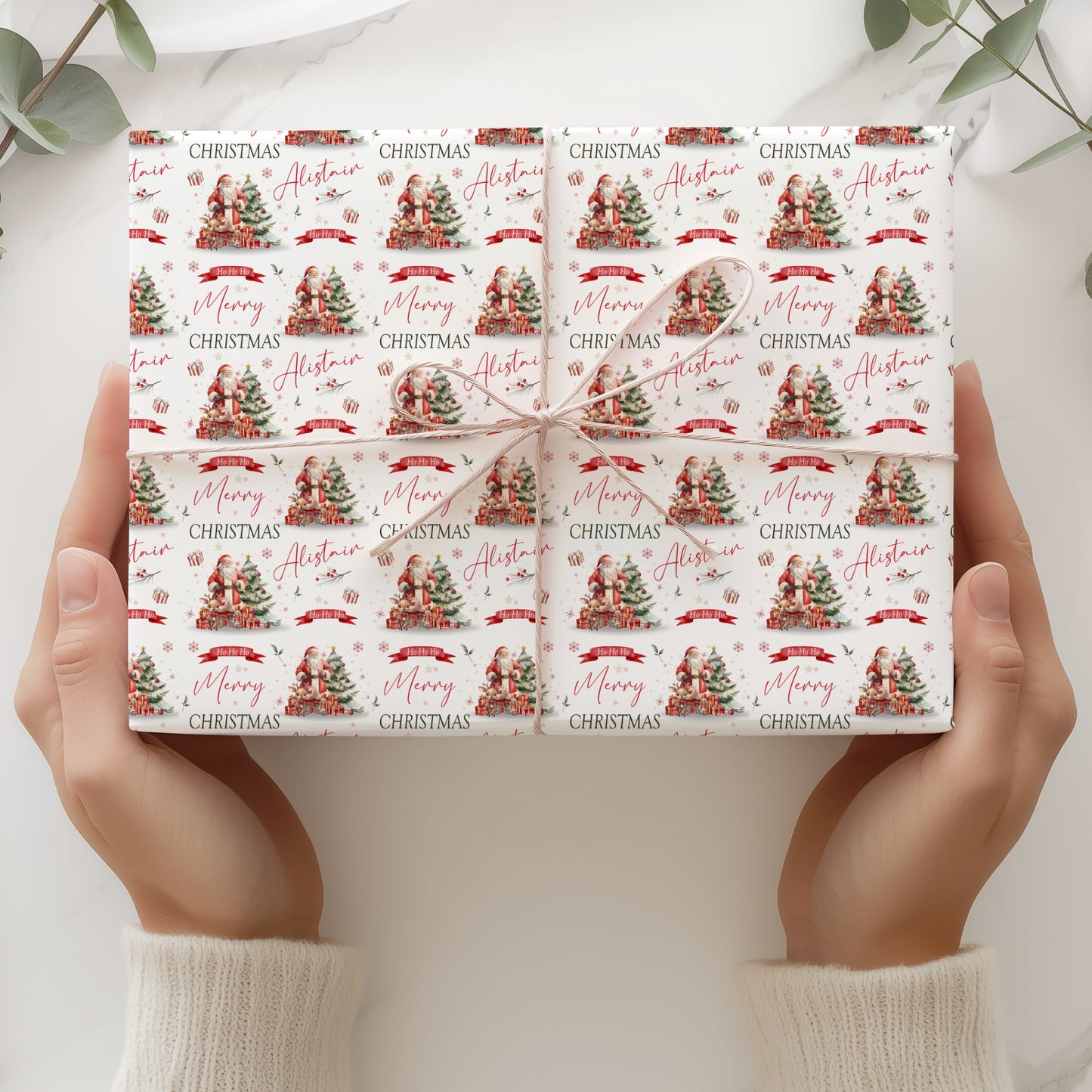 Christmas Gift Wrapping Paper – Personalised Gift Wrap Roll - Santa