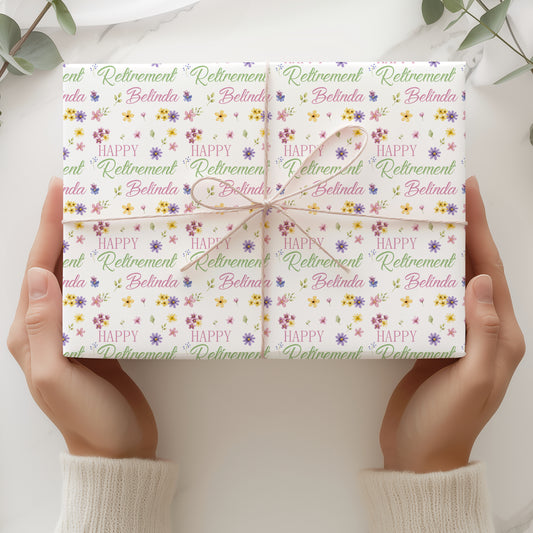 Congratulations on your Retirement Gift Wrapping Paper - Floral