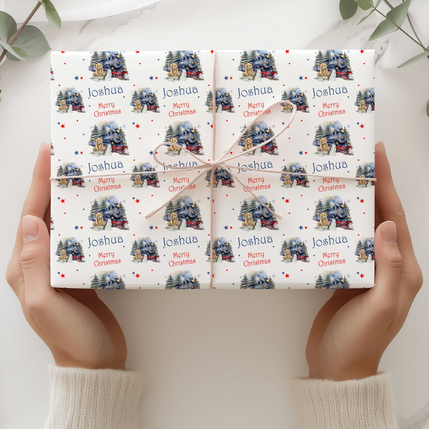 Christmas Gift Wrapping Paper – Personalised Gift Wrap Roll - Express Train