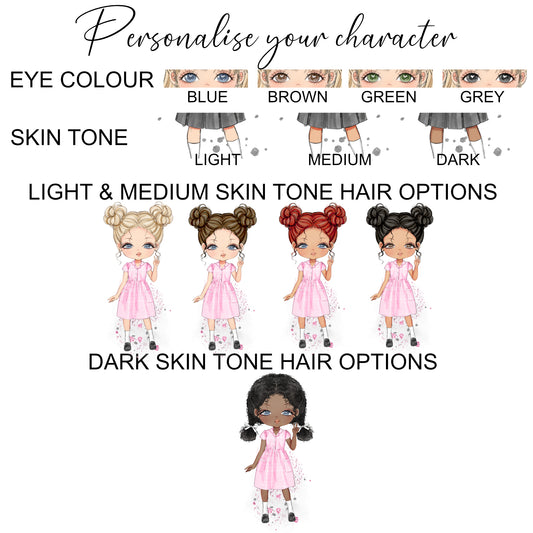 Personalised Girl's School Water Bottle Pink Gingham Summer Dress Girl