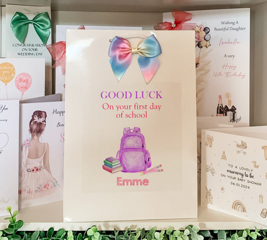 a bunch of greeting cards on a shelf