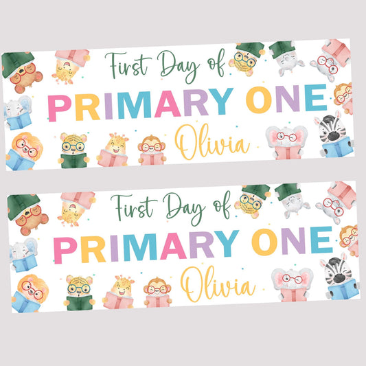 First Day of School Banner, Personalised Primary One Banner, Personalised back to school banner, School decorations, Back to school ideas