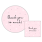 a pink thank you card and a pink thank you card