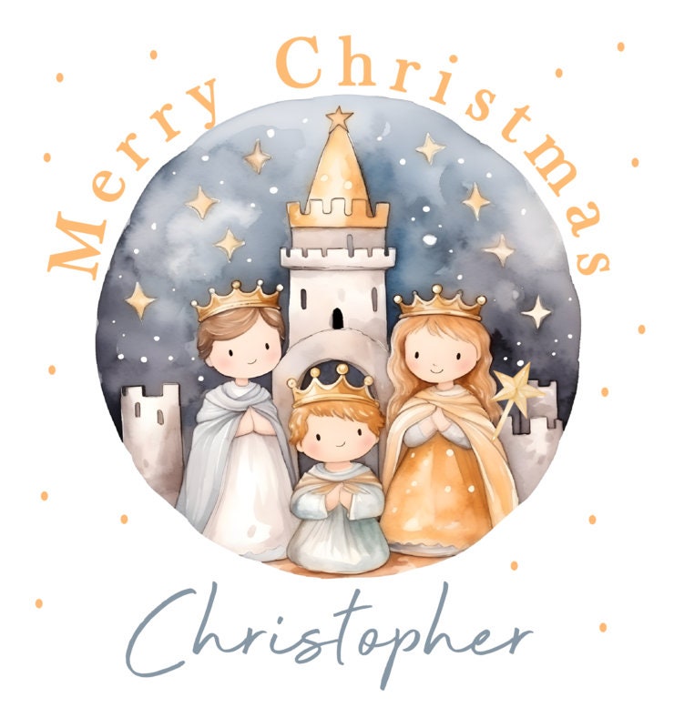 Personalised Christmas Gift Bag, Christmas Nativity, Religious Christmas, Festive Gift Wrapping Bags, Family Christmas Gift Bag