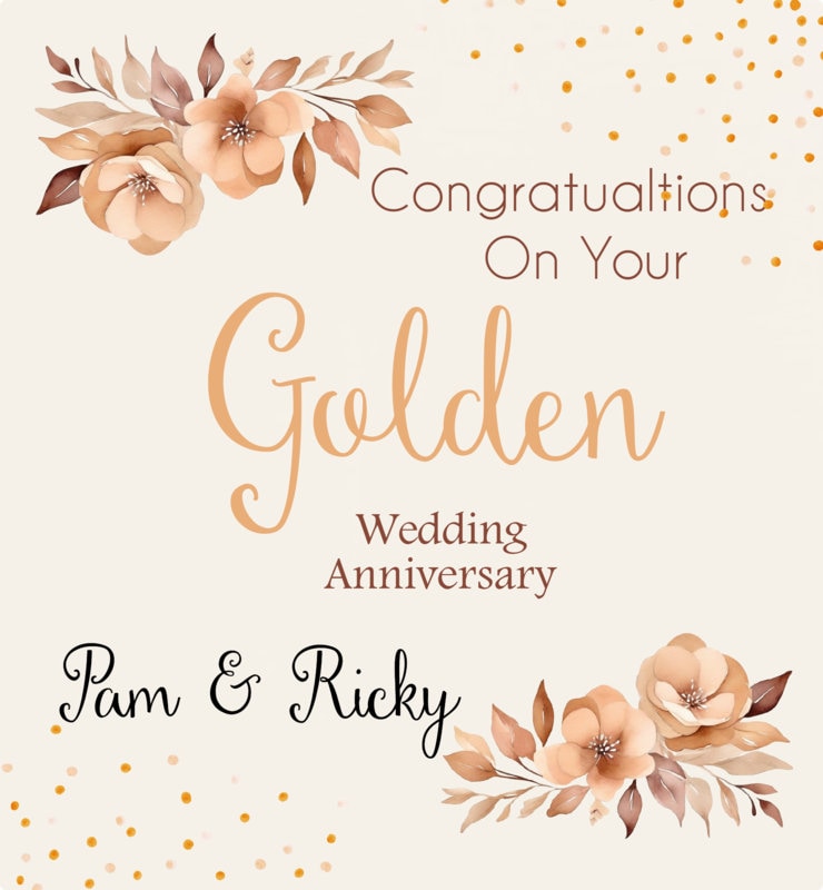 Personalised Gift Present Bag 50th Golden Wedding Anniversary