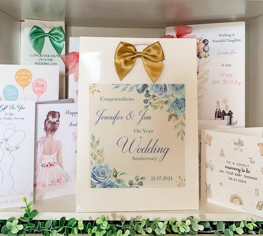 Personalised Wedding Anniversary Gift Bag Happy Couple Congratulations