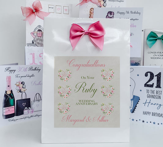 Personalised Wedding Anniversary Gift Bag Happy Couple Congratulations