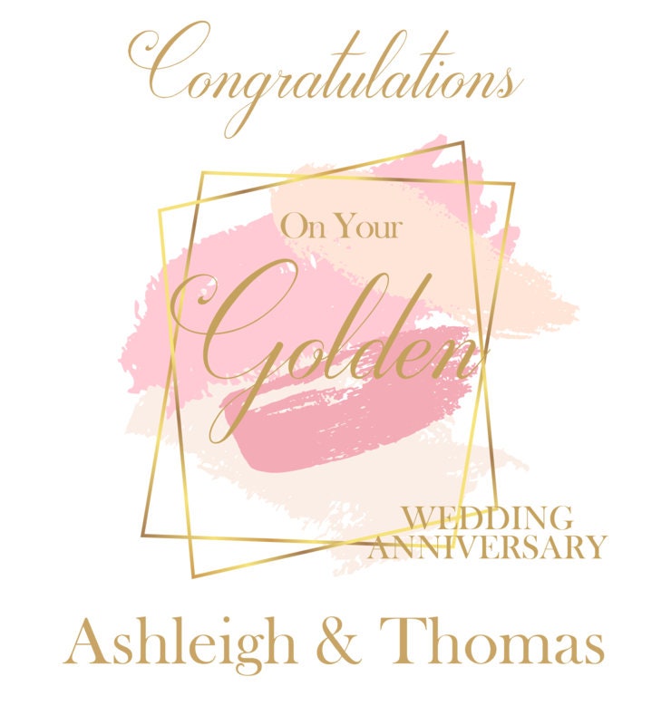 Personalised Gift Present Bag 50th Golden Wedding Anniversary