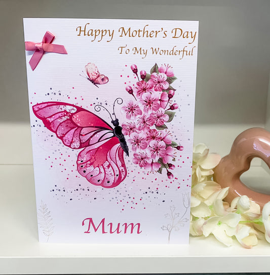 Personalised Mother's Day Card Butterfly